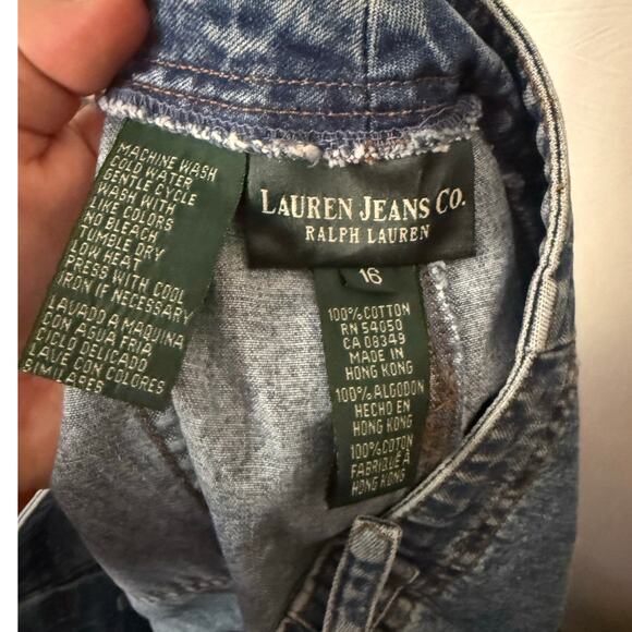 Vintage 90’s Designer Ralph Lauren Denim Midi Skirt Slit Hip Buckle 16 Large XL - Picture 5 of 9